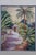 Late 20th Century Talbot Tropical Caribbean Garden Village Watercolor on Silk Painting 27" For Sale - Image 6 of 9
