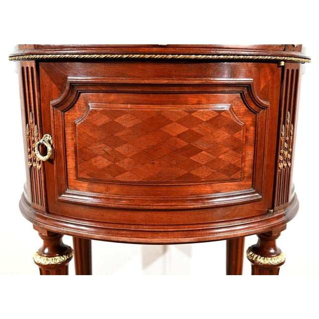 Late 19th Century Louis XVI Mahogany Drum Table from Lalande House, 1890s For Sale - Image 10 of 18