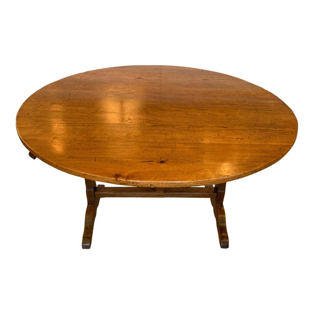 French Antique Round Wine Tasting Dining Table Chairish