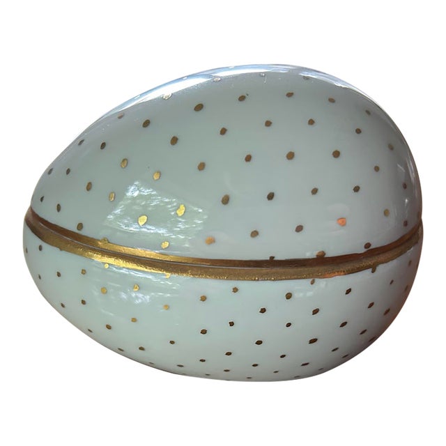 Vintage Limoges Covered Egg Shape Box For Sale