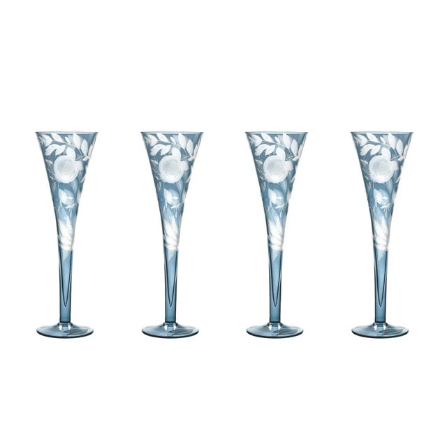 Traditional ARTEL Verdure Champagne Flutes, Slate - Set of 4 For Sale - Image 3 of 3