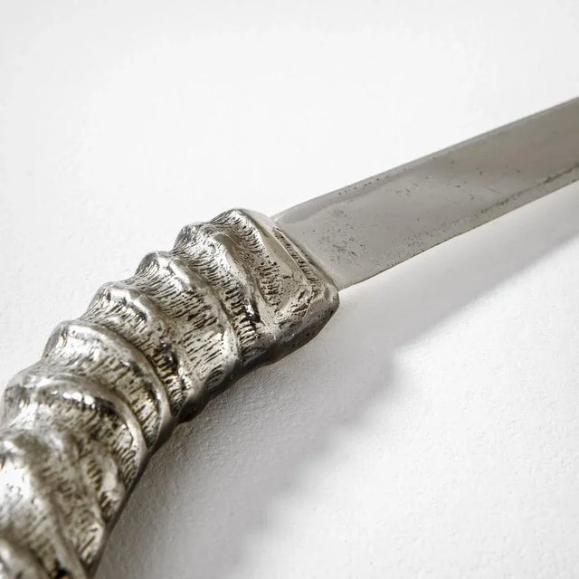 Silver Metal Paper Cutter by Gabriella Crespi, 1970s For Sale - Image 4 of 7