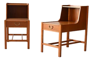 Scandinavian Bedside Tables with Double Top, 1960s, Set of 2