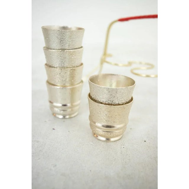 Vintage Glasses with Holder in Metal For Sale - Image 4 of 7