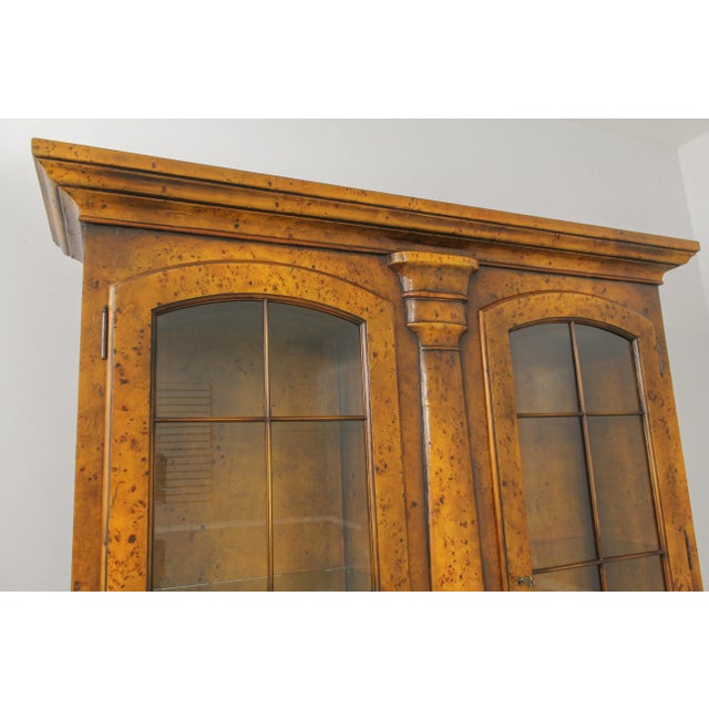 Theodore Alexander Burl Walnut 2 Piece China Cabinet For Sale - Image 10 of 13