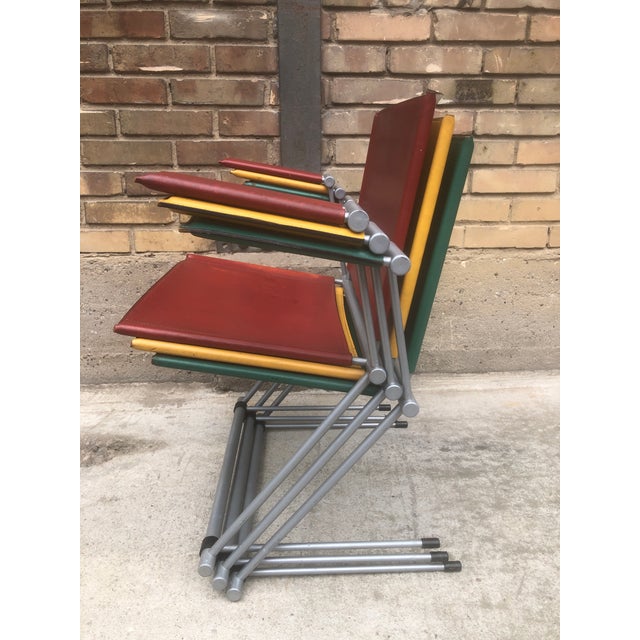 Yellow Vintage Ballerina Coloured Dining Armchairs by Herbert Ohl for Matteo Grassi, 1980s, Set of 3 For Sale - Image 8 of 18