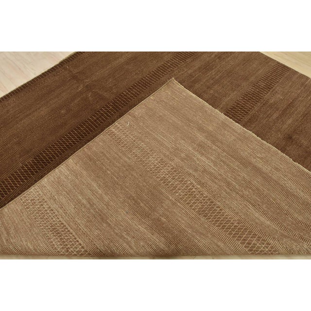 Fine Contemporary Rug 9’1” X 9’2” Brown Wool Hand-Knotted Carpet For Sale - Image 12 of 13
