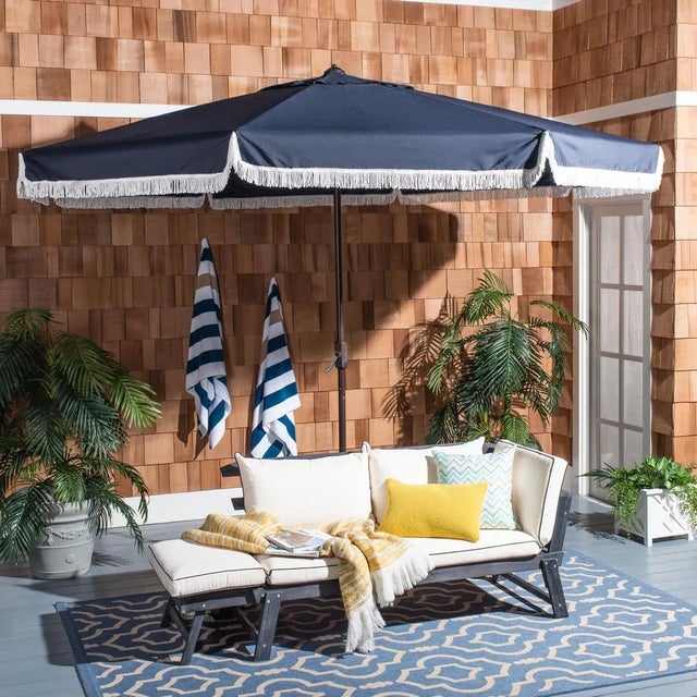 Summer afternoons at Mayfair’s private member’s club inspired this posh eleven foot crank umbrella. Its classic navy...