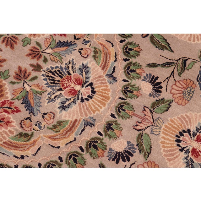 One of a Kind Floral Pak-Persian Gray/Tan Wool Rug - 8'1'' X 10'4'' For Sale - Image 4 of 9