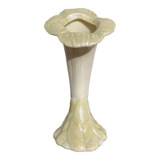 Late 20th Century Belleek Bone China Lily Vase For Sale