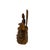 This wooden sculpture stands at 7 inches tall, capturing a serene and meditative figure seated gracefully atop a stylized...