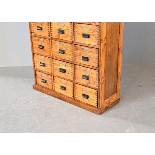 Bank of Pine Workshop Drawers, 1940s For Sale - Image 12 of 13