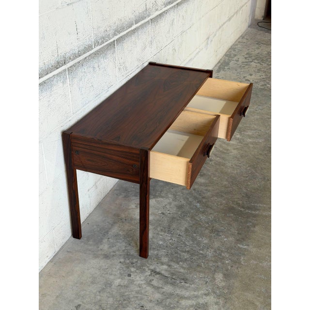 Rosewood Entry Table With Two Drawers Danish Mid-Century Modern 1960s For Sale - Image 12 of 13