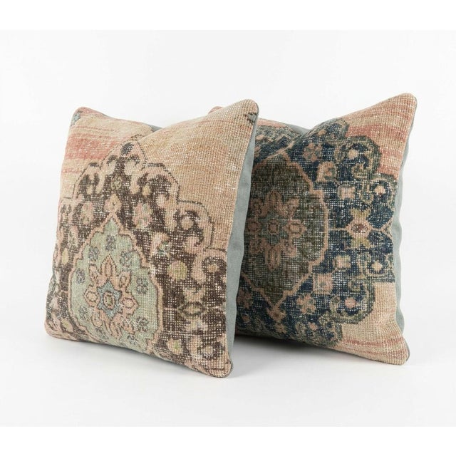 This beautiful 20'' x 20'' pillow cover set was made from authentic Turkish rug pieces. Bright colors of wool adorn the...