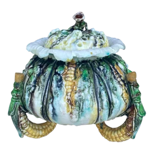 19th Century Austrian Majolica Pumpkin & Corn Tureen