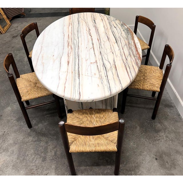 Large Italian Sculptural Stone Oval Arabescato Rosso Marble Dining Table, 1970s For Sale - Image 9 of 16