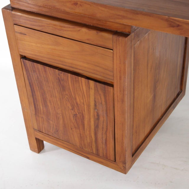Brutalist Wood Desk, 1980s For Sale - Image 15 of 16