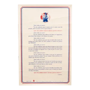 1940s Original French Wwii Poster, Que Tes Armes Soient Bénies (May Your Arms Be Blessed)