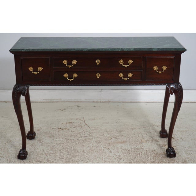 Age: c1999 Details: #1 Finish Nicely Finished On All Sides Green Marble Top Marble Comes Off Ball -N- Claw Feet Dovetailed...