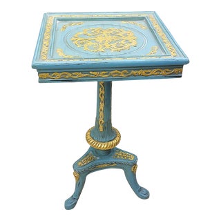 1990s Baroque Style Sky Blue Side Table For Sale