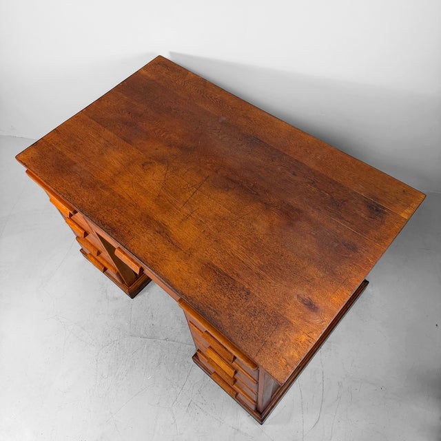 French Double Pedestal Desk, 1950s For Sale - Image 11 of 14