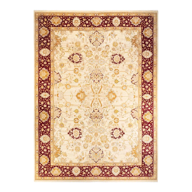 Mogul, One-of-a-Kind Hand-Knotted Area Rug in Ivory, 10' 1" x 14' 1" For Sale