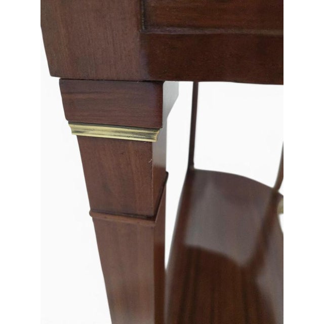 Metal French Empire Demi-Lune Console Table with Gilt Bronze and Gilt Caryatids, 1810s For Sale - Image 7 of 17