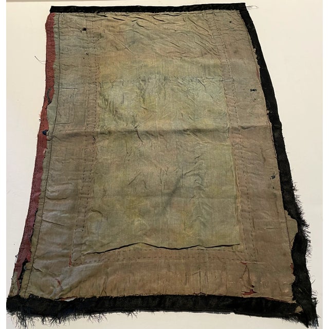 Antique Chinese Embroidered Floral Silk Panel Qing Dynasty For Sale - Image 9 of 11