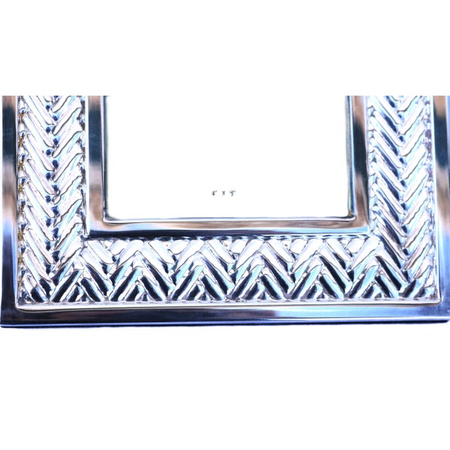 Late 20th Century Late 20th Century Ralph Lauren Silverplated 4 X 6 Equestrian Braid Picture Frame For Sale - Image 5 of 7