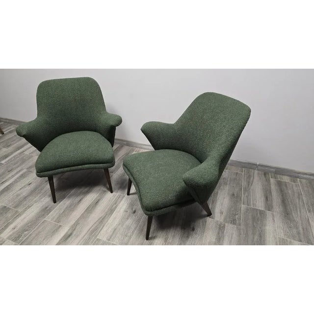 Set of Mid-Century Boucle Armchairs For Sale - Image 5 of 13