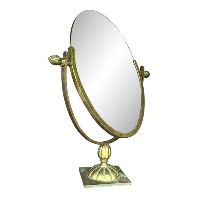 Vintage Regency Patinated Vanity Mirror For Sale