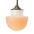 Porcelain Industrial pending lamp White porcelain, brass top and white opaline glass 2 meter black cotton flex 2...