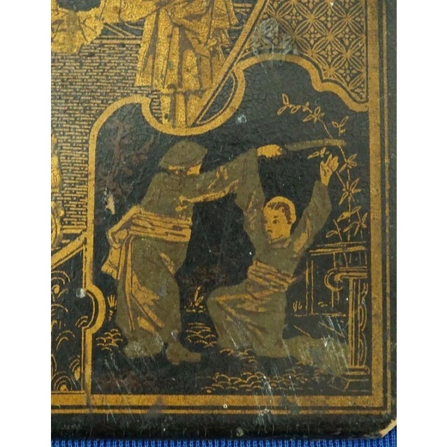 Black Lacquered and Gilded Papier-Mâché Plaque Panel, Japan, Late 19th-Early 20th Century For Sale - Image 6 of 15