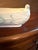 Art Deco 1940s Hull Pottery Open Rose / Camellia Console Bowl W/ Dove Handles "116-12" Art Deco - Rare For Sale - Image 3 of 15