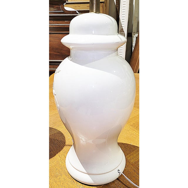 1970s Porcelain Floral Table Lamps - a Pair For Sale - Image 4 of 6