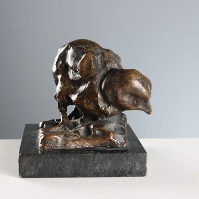 Italian Sculpture Bronze Bird on Marble Base For Sale - Image 5 of 8