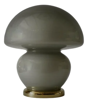 Blown Gray Glass and Brass Murano Table Lamp in style of Vistosi, 1970s