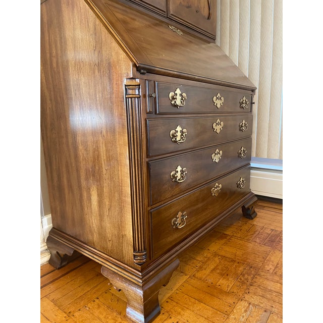 Wood Historic Bicentennial Statton Fine Furniture Cherry Secretary Desk For Sale - Image 7 of 11