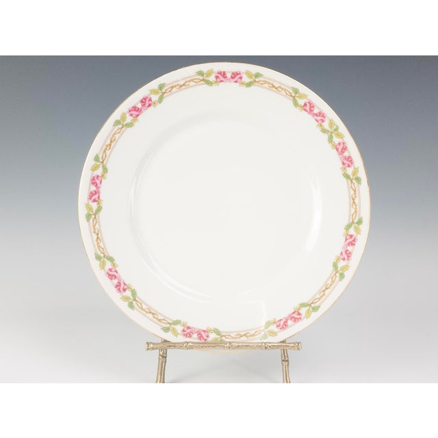 Limoges, France w.m. Guerin Limoges “Rose & Stem” 4-Piece Place Setting, Hand-Gilded French Porcelain Circa 1900–1930 For Sale - Image 4 of 18
