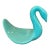 Vintage Teal Ceramic Swan Towel or Washcloth Holder For Sale