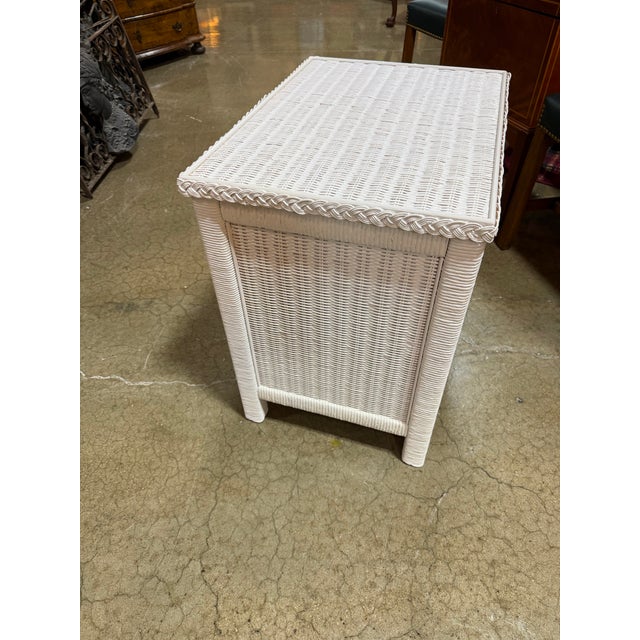 Wood 1980s Henry Link Wicker Nightstand For Sale - Image 7 of 7