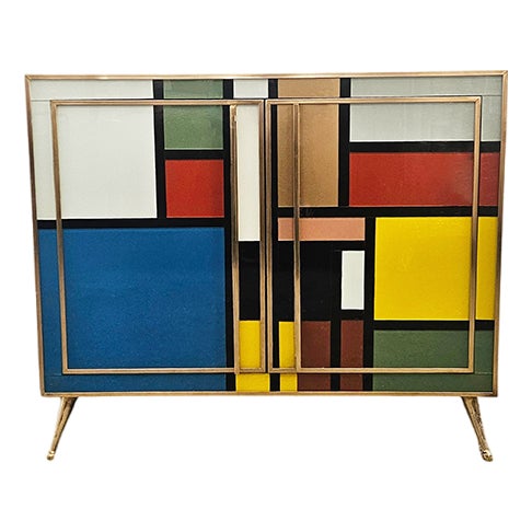 Murano Glass Sideboard, 1980s For Sale