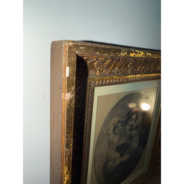 Stunning 1833 Drawing of Mother & Children Signed "Aline Regnault" in Antique Gilt Frame For Sale - Image 10 of 12