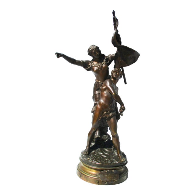 Pro Patria Bronze by Adrien Etienne Gaudez Competition Bronze For Sale