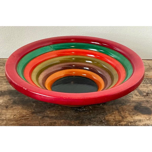 Vintage Italian Manzoni Pietro Stacked Wooden Centerpiece Bowl For Sale - Image 9 of 12