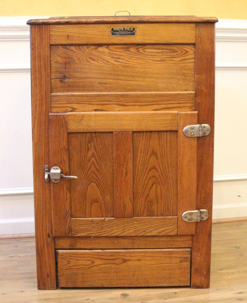 1900s Antique Oak Ice Box | Chairish