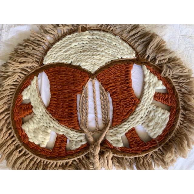 Boho Chic Vintage 1970s Boho Chic Handwoven Macramé Wall Hanging For Sale - Image 3 of 12
