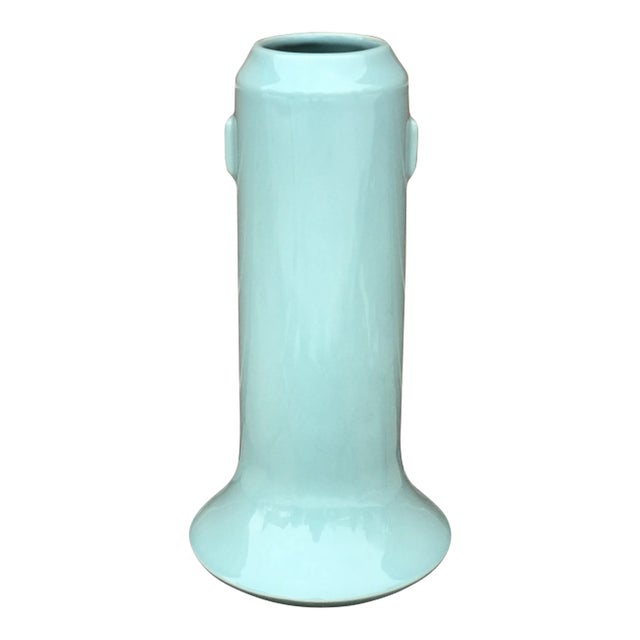 Vintage Japanese Tiffany Blue Porcelain Vase For Sale