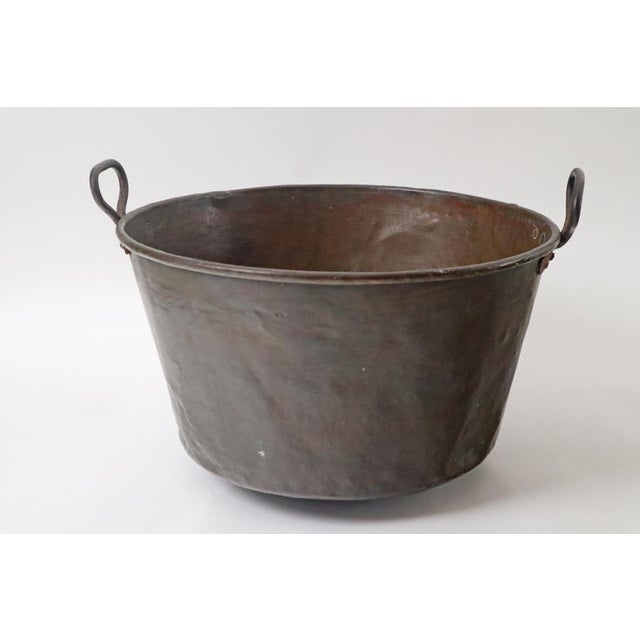 Large Antique Brass Copper Pot, England, 19th Century For Sale - Image 3 of 10