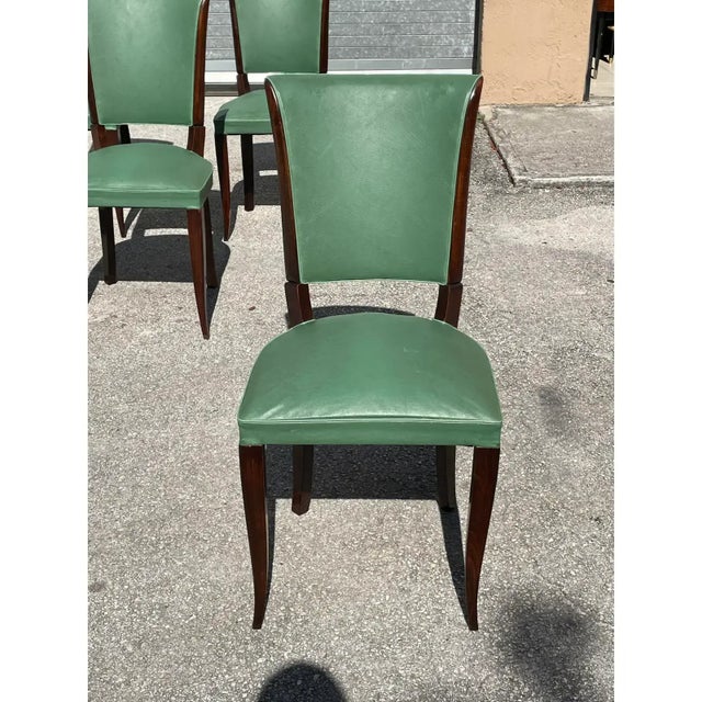Green 1940s Classic Art Deco Dining Chairs- Set of 6 For Sale - Image 8 of 12